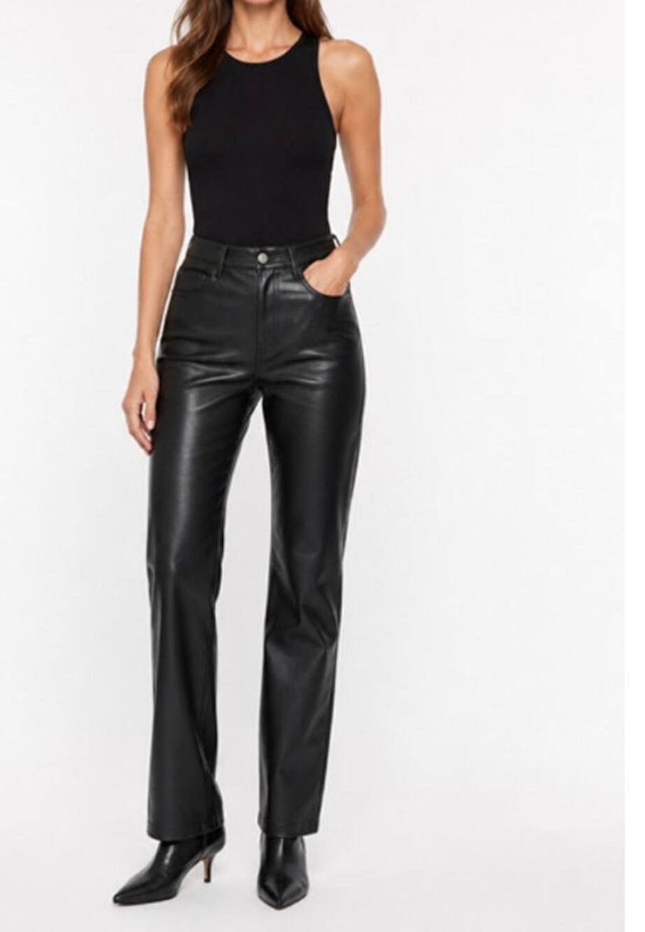 Aritzia Wilfred The Melina Pant Black Vegan Leather Size 6 Tall